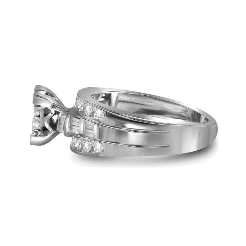 10kt White Gold Women's Princess Diamond Cluster Bridal Wedding Engagement Ring 1/2 Cttw - FREE Shipping (US/CAN) - Size 10-Gold & Diamond Engagement & Anniversary Rings-9-JadeMoghul Inc.