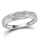 10kt White Gold Women's Princess Diamond Single Row Wedding Band 1/4 Cttw - FREE Shipping (US/CAN)-Wedding Jewelry-9.5-JadeMoghul Inc.