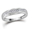 10kt White Gold Women's Princess Diamond Single Row Wedding Band 1/4 Cttw - FREE Shipping (US/CAN)-Wedding Jewelry-9.5-JadeMoghul Inc.