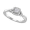 10kt White Gold Womens Princess Diamond Square Cluster Ring 1/5 Cttw-Gold & Diamond Fashion Rings-9-JadeMoghul Inc.
