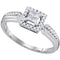 10kt White Gold Women's Princess Diamond Square Frame Cluster Ring 1-4 Cttw - FREE Shipping (US/CAN)-Gold & Diamond Fashion Rings-JadeMoghul Inc.