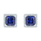 10kt White Gold Women's Princess Lab-Created Blue Sapphire Stud Earrings 2.00 Cttw - FREE Shipping (US/CAN)-Gold & Diamond Earrings-JadeMoghul Inc.