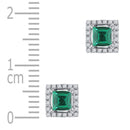 10kt White Gold Women's Princess Lab-Created Emerald Solitaire Diamond Stud Earrings 1-8 Cttw - FREE Shipping (US/CAN)-Gold & Diamond Earrings-JadeMoghul Inc.