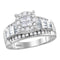 10kt White Gold Women's Princess Round Diamond Soleil Cluster Bridal Wedding Engagement Ring 1.00 Cttw - FREE Shipping (US/CAN)-Wedding Jewelry-5-JadeMoghul Inc.