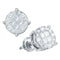 10kt White Gold Women's Princess Round Diamond Soleil Cluster Earrings 1-6 Cttw - FREE Shipping (US/CAN)-Gold & Diamond Earrings-JadeMoghul Inc.