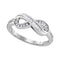 10kt White Gold Women's Round Baguette Diamond Infinity Ring 1/5 Cttw - FREE Shipping (US/CAN)-Gold & Diamond Rings-5-JadeMoghul Inc.