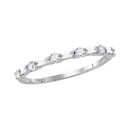 10kt White Gold Women's Round Baguette Diamond Stackable Band Ring 1-3 Cttw - FREE Shipping (US/CAN)-Rings And Bands-JadeMoghul Inc.