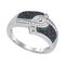 10kt White Gold Women's Round Black Color Enhanced Diamond Band Ring 1-3 Cttw - FREE Shipping (US/CAN)-Gold & Diamond Bands-JadeMoghul Inc.