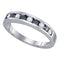 10kt White Gold Women's Round Black Color Enhanced Diamond Band Ring 1/2 Cttw - FREE Shipping (US/CAN)-Gold & Diamond Bands-5-JadeMoghul Inc.