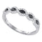 10kt White Gold Women's Round Black Color Enhanced Diamond Band Ring 1/3 Cttw - FREE Shipping (US/CAN)-Gold & Diamond Bands-5-JadeMoghul Inc.