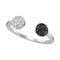 10kt White Gold Women's Round Black Color Enhanced Diamond Bisected Band Cluster Ring 1/3 Cttw - FREE Shipping (US/CAN)-Gold & Diamond Cluster Rings-5-JadeMoghul Inc.