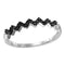 10kt White Gold Women's Round Black Color Enhanced Diamond Chevron Band Ring 1/8 Cttw - FREE Shipping (US/CAN)-Gold & Diamond Bands-6-JadeMoghul Inc.