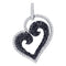 10kt White Gold Women's Round Black Color Enhanced Diamond Curled Heart Love Pendant 7-8 Cttw - FREE Shipping (US/CAN)-Gold & Diamond Pendants & Necklaces-JadeMoghul Inc.
