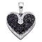 10kt White Gold Women's Round Black Color Enhanced Diamond Dainty Heart Pendant 1-2 Cttw - FREE Shipping (US/CAN)-Gold & Diamond Pendants & Necklaces-JadeMoghul Inc.