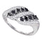10kt White Gold Womens Round Black Color Enhanced Diamond Fashion Ring 1-2 Cttw-Gold & Diamond Fashion Rings-JadeMoghul Inc.