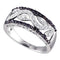 10kt White Gold Women's Round Black Color Enhanced Diamond Floral Band Ring 3/8 Cttw - FREE Shipping (US/CAN)-Gold & Diamond Bands-5-JadeMoghul Inc.