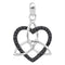 10kt White Gold Women's Round Black Color Enhanced Diamond Heart Love Pendant 1-10 Cttw - FREE Shipping (US/CAN)-Gold & Diamond Pendants & Necklaces-JadeMoghul Inc.
