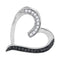 10kt White Gold Women's Round Black Color Enhanced Diamond Heart Love Pendant 1-5 Cttw - FREE Shipping (US/CAN)-Gold & Diamond Pendants & Necklaces-JadeMoghul Inc.