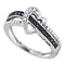 10kt White Gold Women's Round Black Color Enhanced Diamond Heart Love Ring 1/4 Cttw - FREE Shipping (US/CAN)-Gold & Diamond Heart Rings-5-JadeMoghul Inc.
