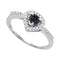 10kt White Gold Women's Round Black Color Enhanced Diamond Heart Ring 1/2 Cttw - FREE Shipping (US/CAN)-Gold & Diamond Heart Rings-5-JadeMoghul Inc.