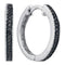 10kt White Gold Women's Round Black Color Enhanced Diamond Hoop Earrings 1-10 Cttw - FREE Shipping (USA/CAN)-Gold & Diamond Earrings-JadeMoghul Inc.