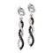 10kt White Gold Women's Round Black Color Enhanced Diamond Infinity Dangle Screwback Earrings 1-6 Cttw - FREE Shipping (US/CAN)-Gold & Diamond Earrings-JadeMoghul Inc.