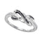 10kt White Gold Women's Round Black Color Enhanced Diamond Infinity Ring 1-10 Cttw - FREE Shipping (US/CAN)-Gold & Diamond Rings-JadeMoghul Inc.