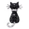 10kt White Gold Women's Round Black Color Enhanced Diamond Kitty Cat Feline Animal Pendant 1-3 Cttw - FREE Shipping (US/CAN)-Gold & Diamond Pendants & Necklaces-JadeMoghul Inc.
