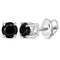 10kt White Gold Women's Round Black Color Enhanced Diamond Screwback Stud Solitaire Earrings 1-2 Cttw - FREE Shipping (USA/CAN)-Gold & Diamond Earrings-JadeMoghul Inc.