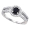 10kt White Gold Women's Round Black Color Enhanced Diamond Solitaire Bridal Wedding Engagement Ring 1-1/20 Cttw - FREE Shipping (US/CAN)-Gold & Diamond Engagement & Anniversary Rings-5-JadeMoghul Inc.