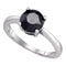 10kt White Gold Women's Round Black Color Enhanced Diamond Solitaire Bridal Wedding Engagement Ring 2.00 Cttw - FREE Shipping (USA/CAN)-Gold & Diamond Engagement & Anniversary Rings-5-JadeMoghul Inc.