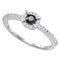 10kt White Gold Women's Round Black Color Enhanced Diamond Solitaire Bridal Wedding Engagement Ring 3/8 Cttw - FREE Shipping (USA/CAN)-Gold & Diamond Engagement & Anniversary Rings-5.5-JadeMoghul Inc.