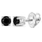 10kt White Gold Women's Round Black Color Enhanced Diamond Solitaire Stud Earrings 1-4 Cttw - FREE Shipping (USA/CAN)-Gold & Diamond Earrings-JadeMoghul Inc.