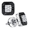 10kt White Gold Women's Round Black Color Enhanced Diamond Square Frame Cluster Earrings 1-4 Cttw - FREE Shipping (USA/CAN)-Gold & Diamond Earrings-JadeMoghul Inc.