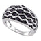 10kt White Gold Women's Round Black Color Enhanced Diamond Striped Band Ring 1-1/5 Cttw - FREE Shipping (US/CAN)-Gold & Diamond Bands-5-JadeMoghul Inc.