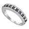 10kt White Gold Women's Round Black Color Enhanced Diamond Symmetrical Band Ring 1/2 Cttw - FREE Shipping (US/CAN)-Gold & Diamond Bands-5-JadeMoghul Inc.