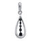 10kt White Gold Women's Round Black Color Enhanced Diamond Teardrop Pendant 1-8 Cttw - FREE Shipping (US/CAN)-Gold & Diamond Pendants & Necklaces-JadeMoghul Inc.