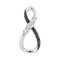10kt White Gold Women's Round Black Color Enhanced Diamond Vertical Infinity Pendant .03 Cttw - FREE Shipping (US/CAN)-Gold & Diamond Pendants & Necklaces-JadeMoghul Inc.
