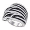 10kt White Gold Women's Round Black Color Enhanced Diamond Wide Fashion Band Ring 1-3/8 Cttw - FREE Shipping (US/CAN)-Gold & Diamond Bands-5-JadeMoghul Inc.