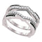 10kt White Gold Women's Round Black Color Enhanced Diamond Wrap Ring Guard Enhancer Wedding Band 1/2 Cttw - FREE Shipping (US/CAN)-Gold & Diamond Wedding Jewelry-5-JadeMoghul Inc.