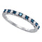 10kt White Gold Women's Round Blue Color Enhanced Diamond Band Ring 1/4 Cttw - FREE Shipping (US/CAN)-Gold & Diamond Bands-5-JadeMoghul Inc.