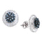 10kt White Gold Women's Round Blue Color Enhanced Diamond Cluster Earrings 1.00 Cttw - FREE Shipping (US/CAN)-Gold & Diamond Earrings-JadeMoghul Inc.