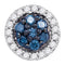 10kt White Gold Women's Round Blue Color Enhanced Diamond Cluster Earrings 3-8 Cttw - FREE Shipping (US/CAN)-Gold & Diamond Earrings-JadeMoghul Inc.