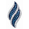 10kt White Gold Women's Round Blue Color Enhanced Diamond Cluster Pendant 1-10 Cttw - FREE Shipping (US/CAN)-Gold & Diamond Pendants & Necklaces-JadeMoghul Inc.