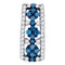10kt White Gold Women's Round Blue Color Enhanced Diamond Cluster Vertical Pendant 1-2 Cttw - FREE Shipping (US/CAN)-Gold & Diamond Pendants & Necklaces-JadeMoghul Inc.