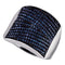 10kt White Gold Women's Round Blue Color Enhanced Diamond Cocktail Ring 1.00 Cttw - FREE Shipping (US/CAN)-Gold & Diamond Bands-5-JadeMoghul Inc.