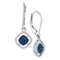 10kt White Gold Women's Round Blue Color Enhanced Diamond Dangle Earrings 1-3 Cttw - FREE Shipping (US/CAN)-Gold & Diamond Earrings-JadeMoghul Inc.