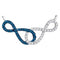 10kt White Gold Women's Round Blue Color Enhanced Diamond Double Linked Infinity Pendant Necklace 1-3 Cttw - FREE Shipping (US/CAN)-Gold & Diamond Pendants & Necklaces-JadeMoghul Inc.