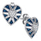 10kt White Gold Womens Round Blue Color Enhanced Diamond Heart Cluster Earrings 1-4 Cttw-Gold & Diamond Earrings-JadeMoghul Inc.