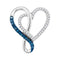 10kt White Gold Women's Round Blue Color Enhanced Diamond Heart Infinity Pendant 1-4 Cttw - FREE Shipping (US/CAN)-Gold & Diamond Pendants & Necklaces-JadeMoghul Inc.